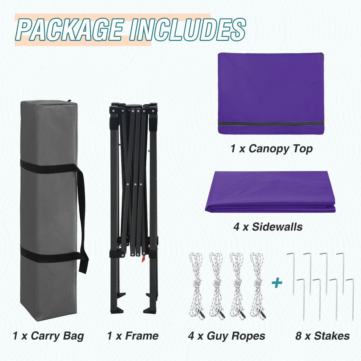 6x4 Instant Pop Up Canopy Tent with 4 Side Wall Panels - Eagle Peak Custom Canopy Tent