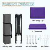 6x4 Instant Pop Up Canopy Tent with 4 Side Wall Panels - Eagle Peak Custom Canopy Tent