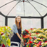 6x4/12x8/10x10 Portable Walk in Greenhouse with Polyester Reinforced Corners, Gray/White, Green/White - Eagle Peak Custom Canopy Tent
