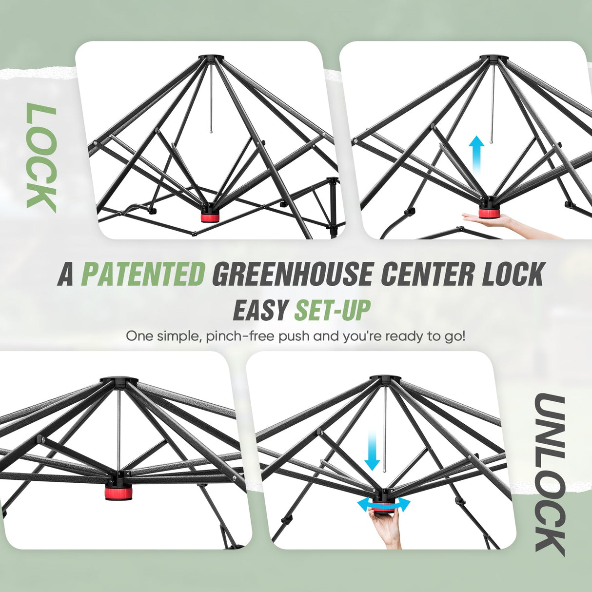 6x4/12x8/10x10 Portable Walk in Greenhouse with Polyester Reinforced Corners, Gray/White, Green/White - Eagle Peak Custom Canopy Tent