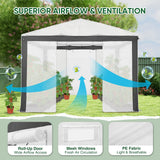 6x4/12x8/10x10 Portable Walk in Greenhouse with Polyester Reinforced Corners, Gray/White, Green/White - Eagle Peak Custom Canopy Tent