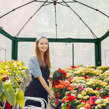 6x4/12x8/10x10 Portable Walk in Greenhouse with Polyester Reinforced Corners, Gray/White, Green/White - Eagle Peak Custom Canopy Tent