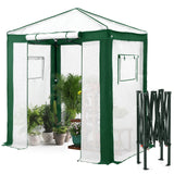 6x4/8x6/10x10 Portable Walk in Greenhouse with Polyester Reinforced Corners, Gray/White, Green/White - Eagle Peak Custom Canopy Tent