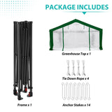 6x4/8x6/10x10 Portable Walk in Greenhouse with Polyester Reinforced Corners, Gray/White, Green/White - Eagle Peak Custom Canopy Tent