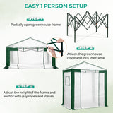 6x4/8x6/10x10 Portable Walk in Greenhouse with Polyester Reinforced Corners, Gray/White, Green/White - Eagle Peak Custom Canopy Tent