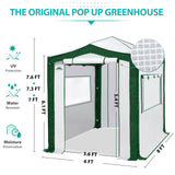 6x4/8x6/10x10 Portable Walk in Greenhouse with Polyester Reinforced Corners, Gray/White, Green/White - Eagle Peak Custom Canopy Tent