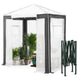 6x4/8x6/10x10 Portable Walk in Greenhouse with Polyester Reinforced Corners, Gray/White, Green/White - Eagle Peak Custom Canopy Tent