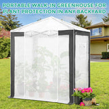 6x4/8x6/10x10 Portable Walk in Greenhouse with Polyester Reinforced Corners, Gray/White, Green/White - Eagle Peak Custom Canopy Tent