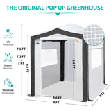 6x4/8x6/10x10 Portable Walk in Greenhouse with Polyester Reinforced Corners, Gray/White, Green/White - Eagle Peak Custom Canopy Tent