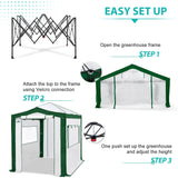 6x4/8x6/10x10 Portable Walk in Greenhouse with Polyester Reinforced Corners, Gray/White, Green/White - Eagle Peak Custom Canopy Tent