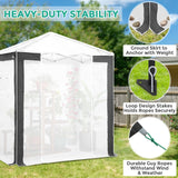 6x4/8x6/10x10 Portable Walk in Greenhouse with Polyester Reinforced Corners, Gray/White, Green/White - Eagle Peak Custom Canopy Tent
