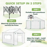 6x6/ 8x8/ 10x10 Portable Pop Up Greenhouse, Patented Center Lock with Gable Roof - Eagle Peak Custom Canopy Tent