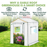 6x6/ 8x8/ 10x10 Portable Pop Up Greenhouse, Patented Center Lock with Gable Roof - Eagle Peak Custom Canopy Tent