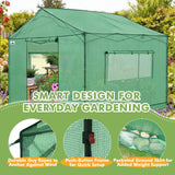 6x6/ 8x8/ 10x10 Portable Pop Up Greenhouse, Patented Center Lock with Gable Roof - Eagle Peak