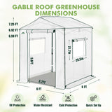 6x6/ 8x8/ 10x10 Portable Pop Up Greenhouse, Patented Center Lock with Gable Roof - Eagle Peak Custom Canopy Tent