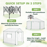 6x6/ 8x8/ 10x10 Portable Pop Up Greenhouse, Patented Center Lock with Gable Roof - Eagle Peak Custom Canopy Tent