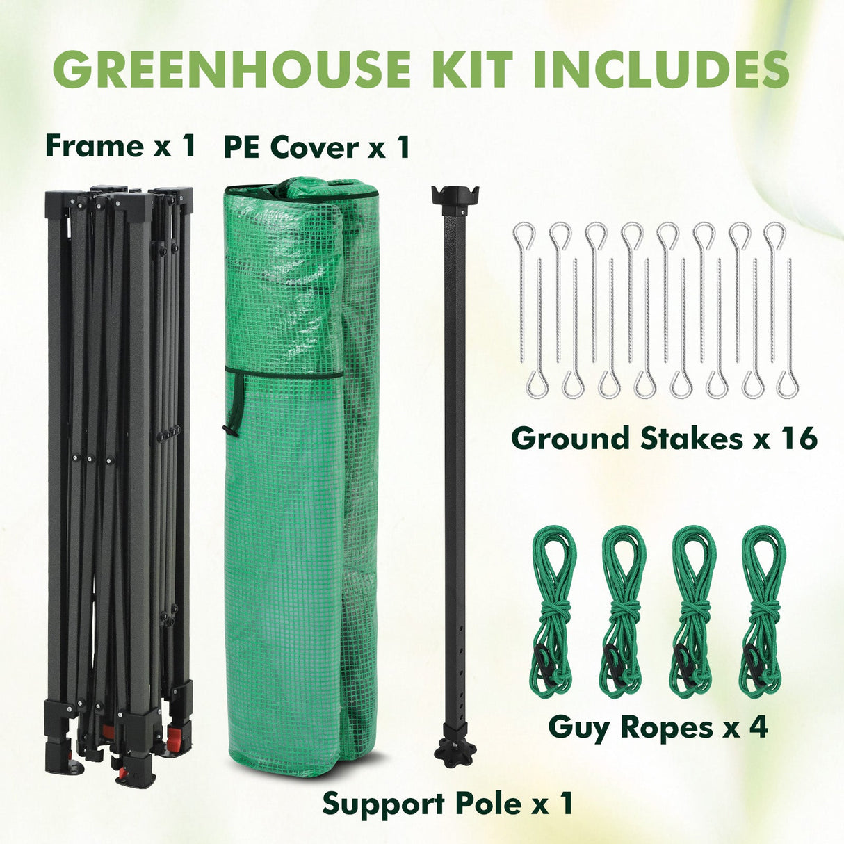 6x6/ 8x8/ 10x10 Portable Pop Up Greenhouse, Patented Center Lock with Gable Roof - Eagle Peak Custom Canopy Tent