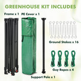 6x6/ 8x8/ 10x10 Portable Pop Up Greenhouse, Patented Center Lock with Gable Roof - Eagle Peak
