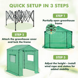 6x6/ 8x8/ 10x10 Portable Pop Up Greenhouse, Patented Center Lock with Gable Roof - Eagle Peak Custom Canopy Tent