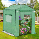 6x6/ 8x8/ 10x10 Portable Pop Up Greenhouse, Patented Center Lock with Gable Roof - Eagle Peak