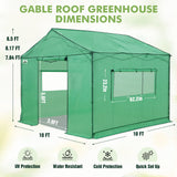 6x6/ 8x8/ 10x10 Portable Pop Up Greenhouse, Patented Center Lock with Gable Roof - Eagle Peak Custom Canopy Tent