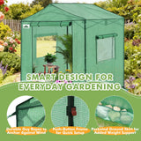 6x6/ 8x8/ 10x10 Portable Pop Up Greenhouse, Patented Center Lock with Gable Roof - Eagle Peak
