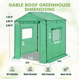 6x6/ 8x8/ 10x10 Portable Pop Up Greenhouse, Patented Center Lock with Gable Roof - Eagle Peak Custom Canopy Tent