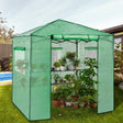 7x7 Pop up Greenhouse Portable Walk - in with 2 Foldable Shelves - Eagle Peak