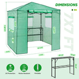 7x7 Pop up Greenhouse Portable Walk - in with 2 Foldable Shelves - Eagle Peak Custom Canopy Tent