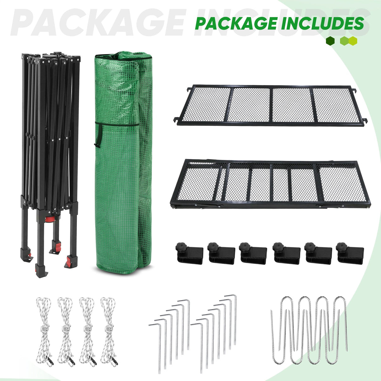 7x7 Pop up Greenhouse Portable Walk - in with 2 Foldable Shelves - Eagle Peak