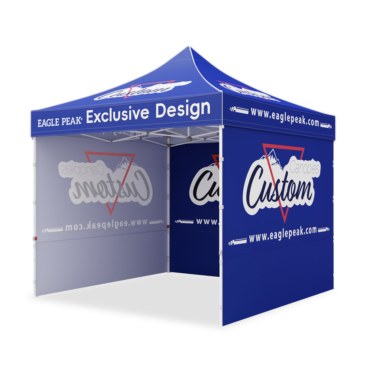 10x10 Alpine Custom Commercial Canopy High Peak Frame, Pop Up Custom Canopy Tent with Logo, 3 Wall Panels