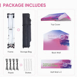 10x10 Alps Custom Commercial Canopy with 1 Wall Panel 2 Half Walls and Gable Roof, Pop Up Custom Canopy Tent with Logo