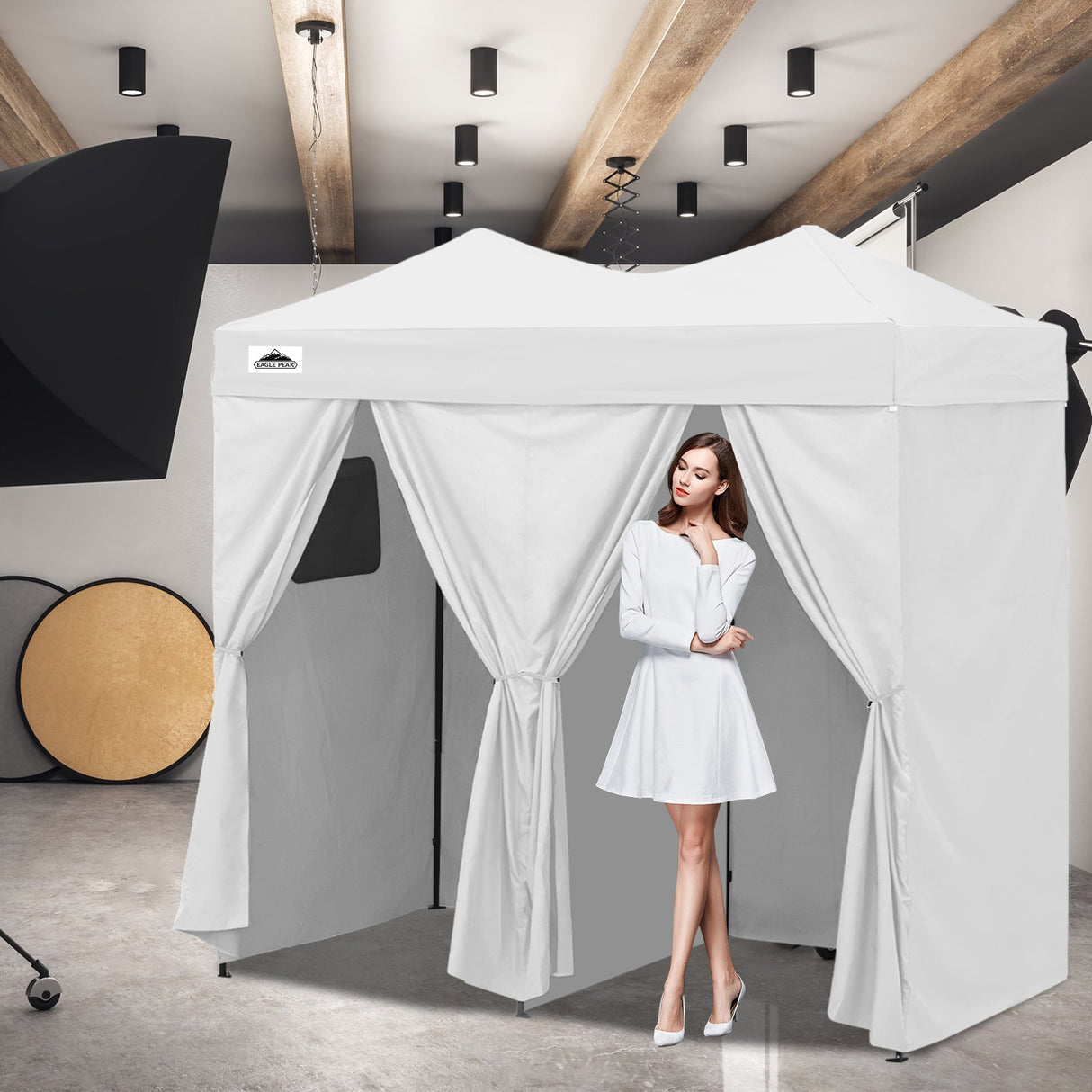 8x4 Outdoor Changing Room, 2 Room Pop Up Portable Changing Room - Eagle Peak Custom Canopy Tent