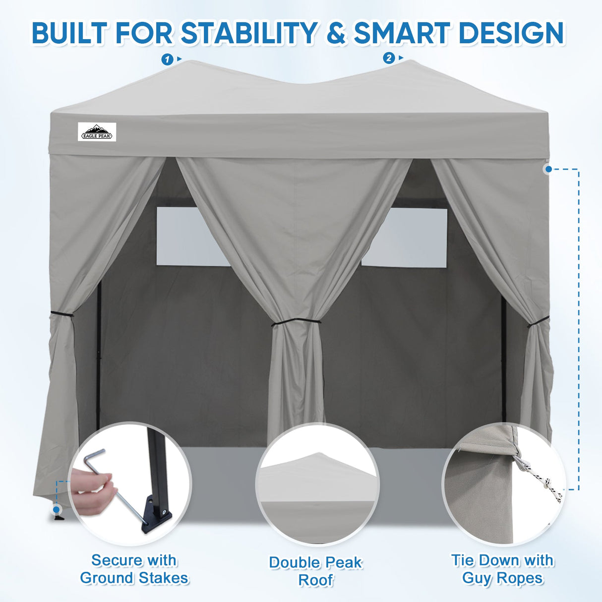 8x4 Outdoor Changing Room, 2 Room Pop Up Portable Changing Room - Eagle Peak Custom Canopy Tent