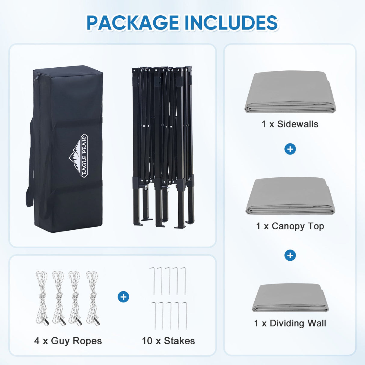 8x4 Outdoor Changing Room, 2 Room Pop Up Portable Changing Room - Eagle Peak Custom Canopy Tent