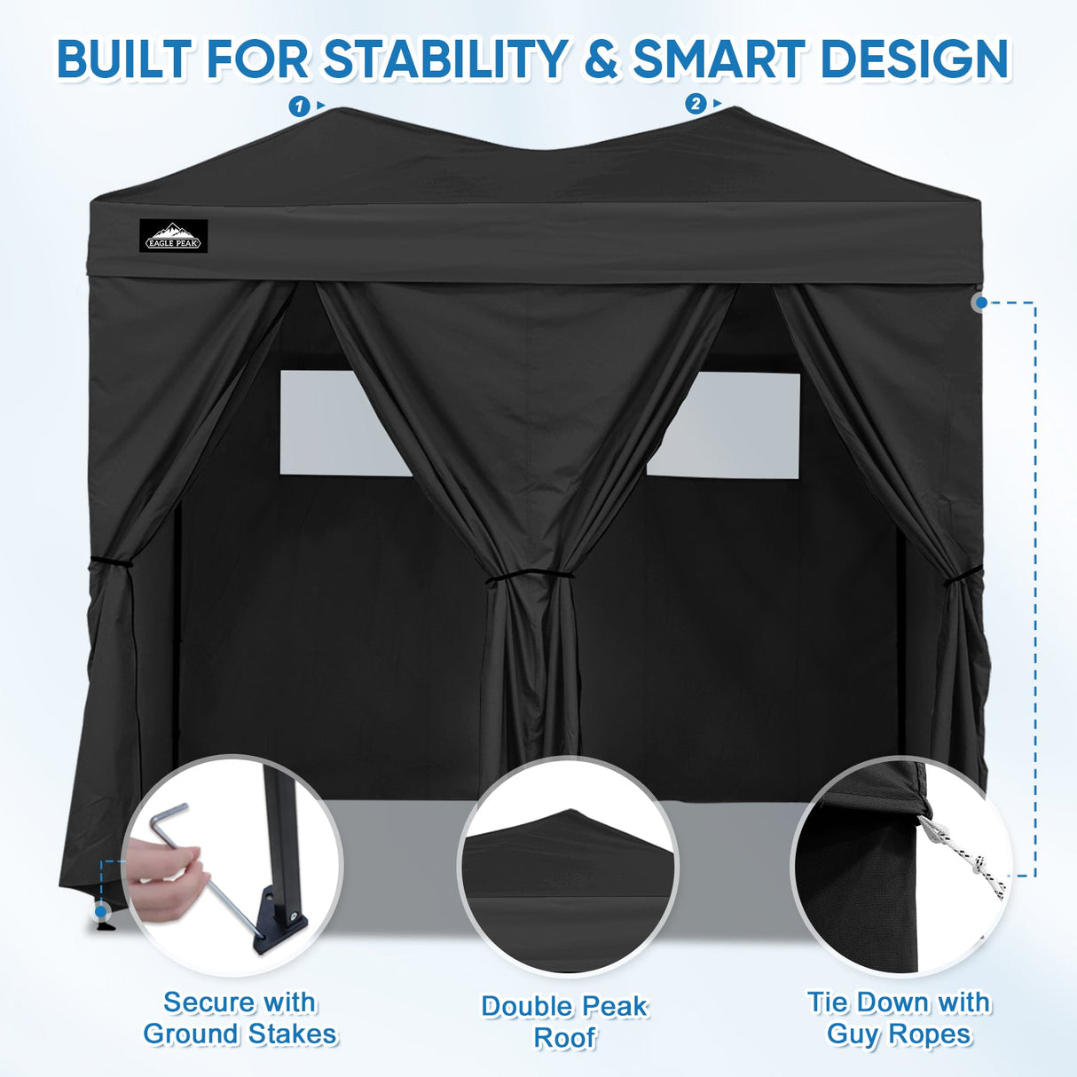 8x4 Outdoor Changing Room, 2 Room Pop Up Portable Changing Room - Eagle Peak Custom Canopy Tent