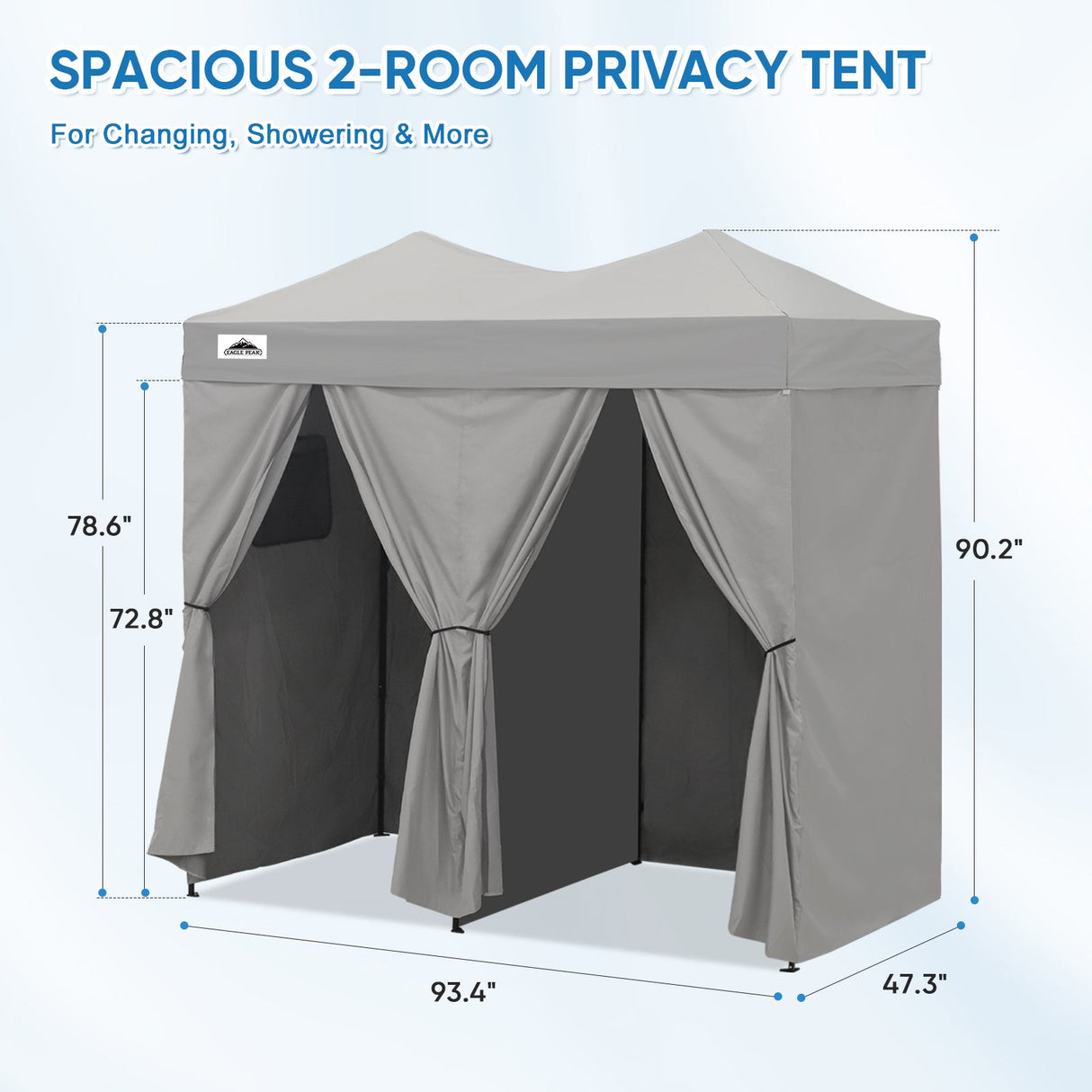 8x4 Outdoor Changing Room, 2 Room Pop Up Portable Changing Room - Eagle Peak Custom Canopy Tent