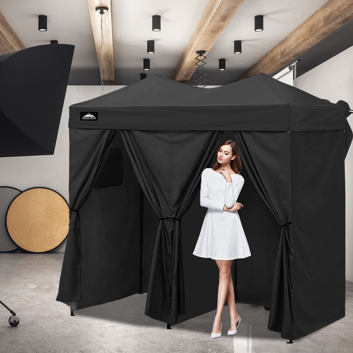 8x4 Outdoor Changing Room, 2 Room Pop Up Portable Changing Room - Eagle Peak Custom Canopy Tent