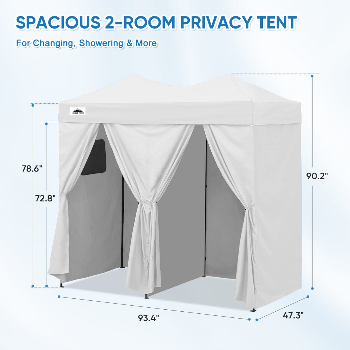 8x4 Outdoor Changing Room, 2 Room Pop Up Portable Changing Room - Eagle Peak Custom Canopy Tent
