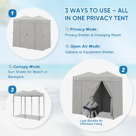 8x4 Outdoor Changing Room, 2 Room Pop Up Portable Changing Room - Eagle Peak Custom Canopy Tent
