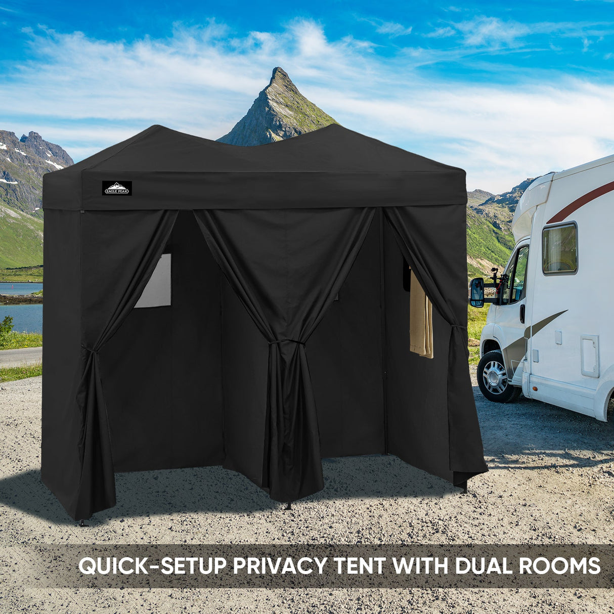 8x4 Outdoor Changing Room, 2 Room Pop Up Portable Changing Room - Eagle Peak Custom Canopy Tent