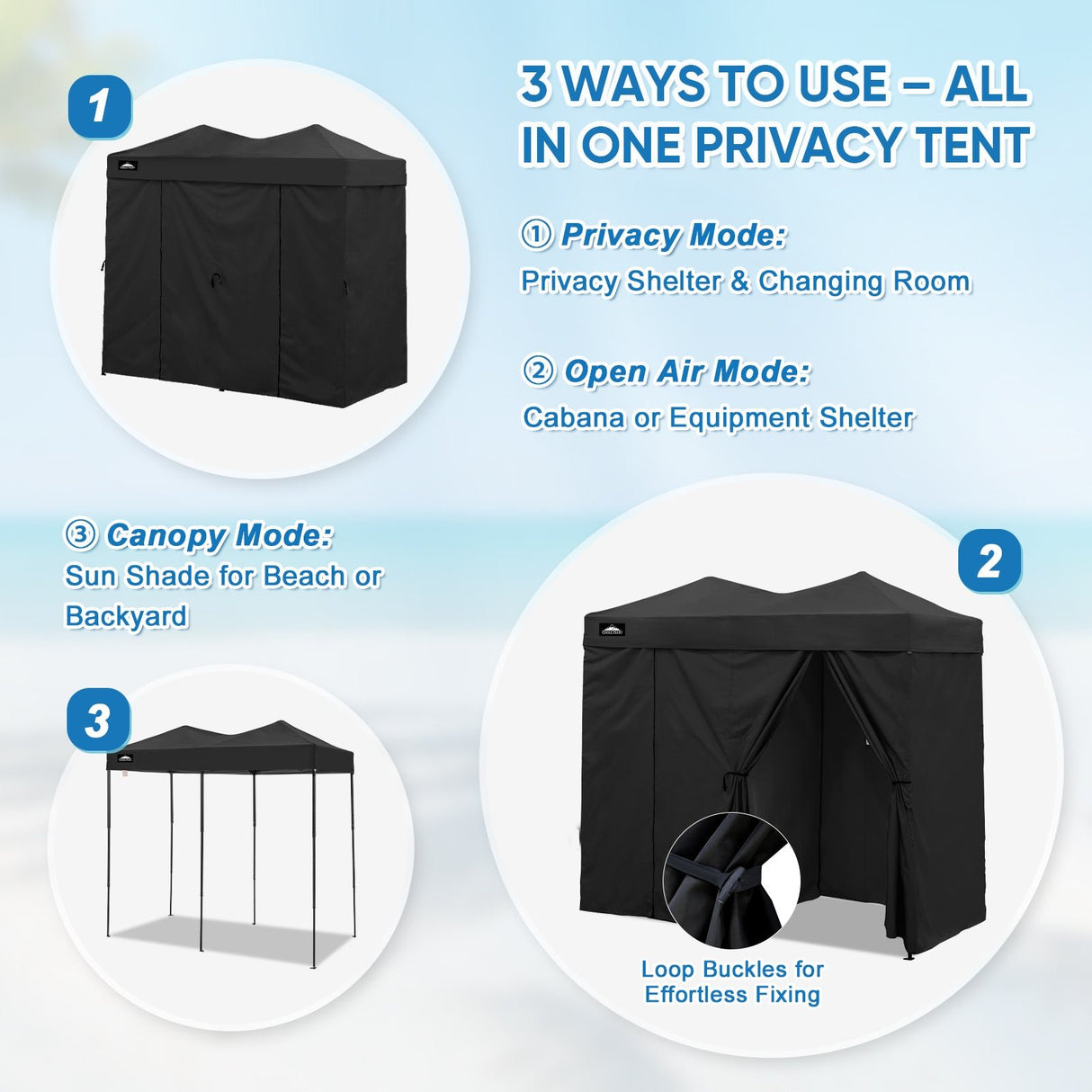 8x4 Outdoor Changing Room, 2 Room Pop Up Portable Changing Room - Eagle Peak Custom Canopy Tent