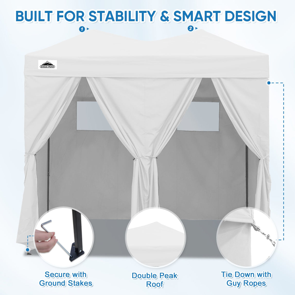 8x4 Outdoor Changing Room, 2 Room Pop Up Portable Changing Room - Eagle Peak Custom Canopy Tent