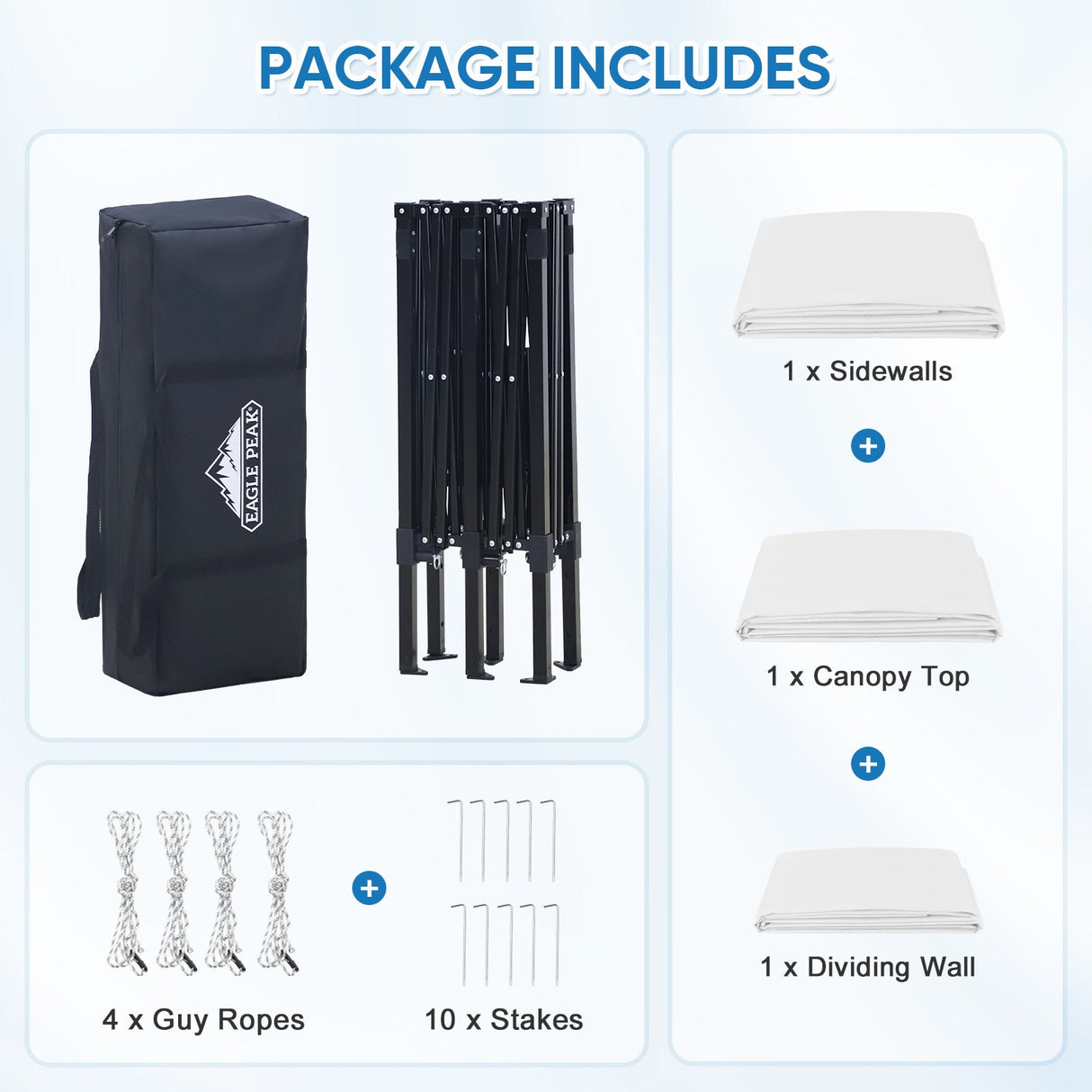 8x4 Outdoor Changing Room, 2 Room Pop Up Portable Changing Room - Eagle Peak Custom Canopy Tent