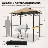 8x5 Pop up Grill Gazebo with Carry Bag and Air Vent - Eagle Peak®