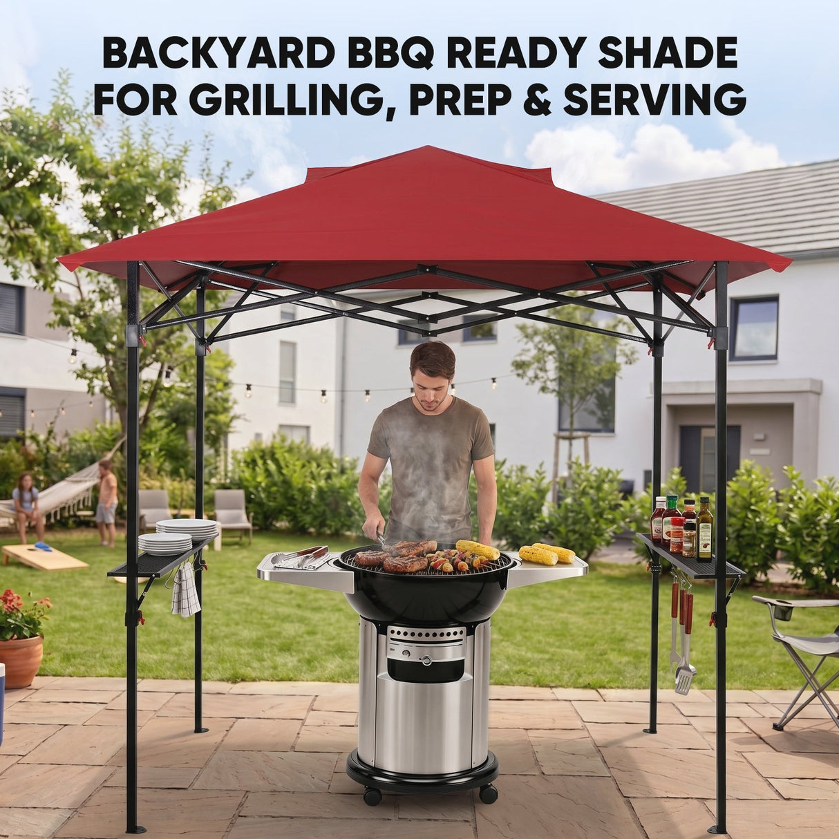 8x5 Pop up Grill Gazebo with Carry Bag and Air Vent - Eagle Peak®