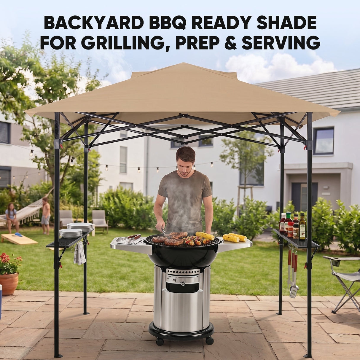 8x5 Pop up Grill Gazebo with Carry Bag and Air Vent - Eagle Peak®