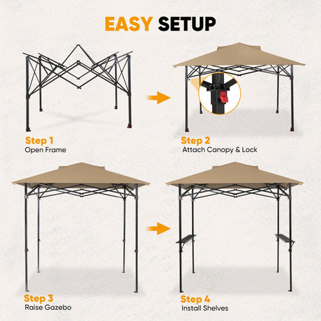 8x5 Pop up Grill Gazebo with Carry Bag and Air Vent - Eagle Peak®