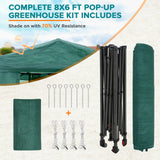 8x6 Walk in Shade Cloth Cover Greenhouse Gable Roof Gardening Green House with Mesh Cove - Eagle Peak Custom Canopy Tent