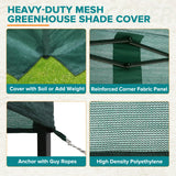8x6 Walk in Shade Cloth Cover Greenhouse Gable Roof Gardening Green House with Mesh Cove - Eagle Peak Custom Canopy Tent